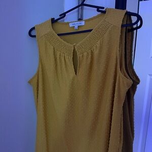 Rose & Olive mustard sleeveless top
